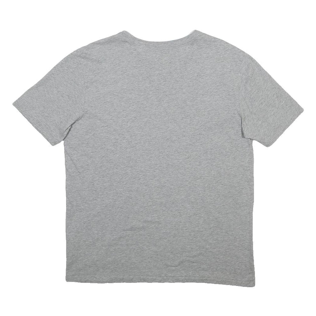 NIKE Mens Grey Blue Swoosh Casual T-Shirt L Short Sleeve Crew Neck Cotton Blend