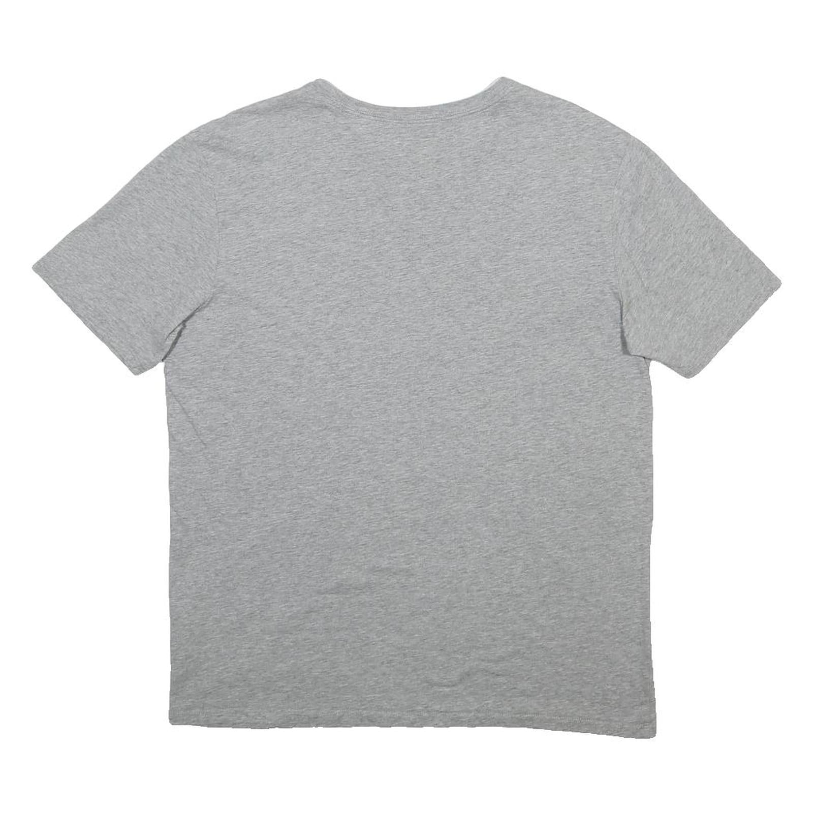 NIKE Mens Grey Blue Swoosh Casual T-Shirt L Short Sleeve Crew Neck Cotton Blend