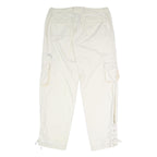 PERISCOPE Womens White Regular Fit Straight Leg Trousers W34 L31 Button Closure