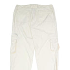 PERISCOPE Womens White Regular Fit Straight Leg Trousers W34 L31 Button Closure