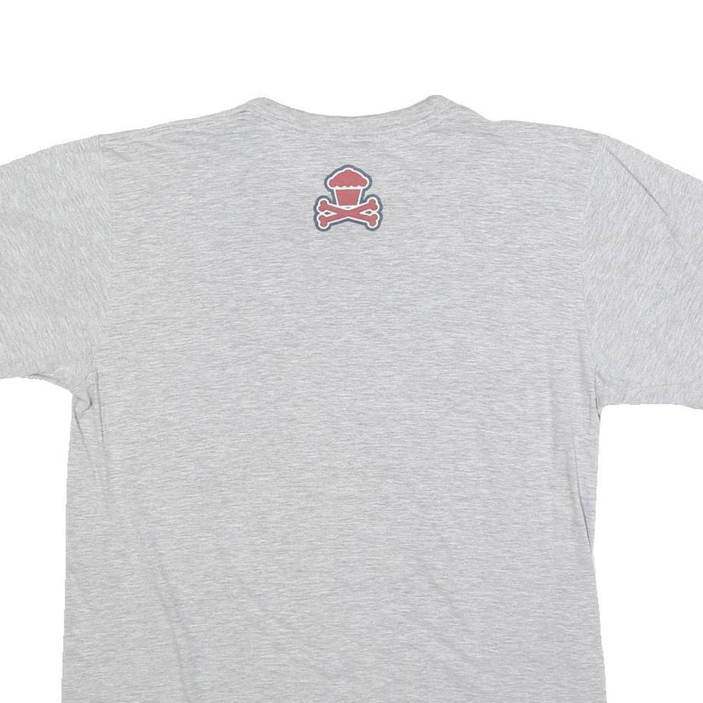 JOHNNY CUPCAKES Mens Grey & Navy Wiffleball Graphic T-Shirt M Short Sleeve Crew