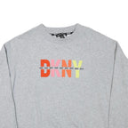 DKNY Mens Grey Cotton Blend Crew Neck M Sweatshirt Colour Block Logo Pullover