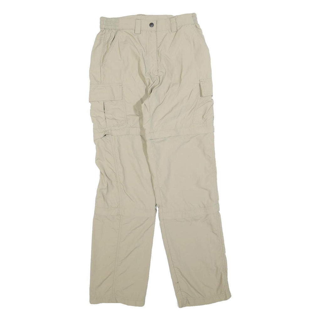 IGUANA Womens Beige Polyester Blend Regular Cargo Trousers W26 L30 Outdoors Zip