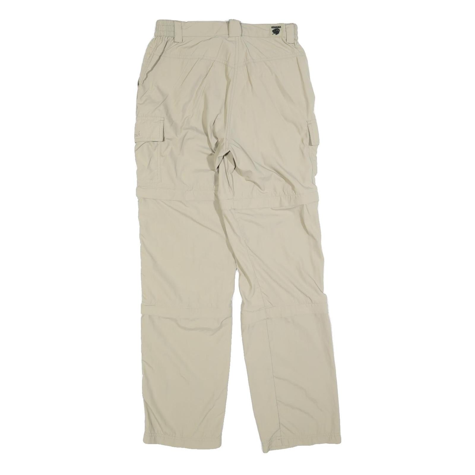 IGUANA Womens Beige Polyester Blend Regular Cargo Trousers W26 L30 Outdoors Zip
