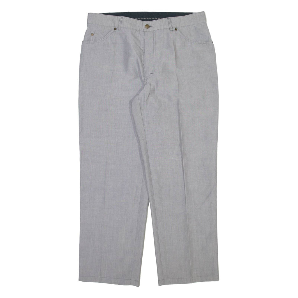 CLUB OF COMFORT Mens Trousers Grey Relaxed Tapered Wool W33 L28