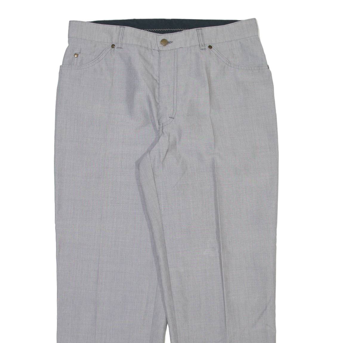 CLUB OF COMFORT Mens Trousers Grey Relaxed Tapered Wool W33 L28