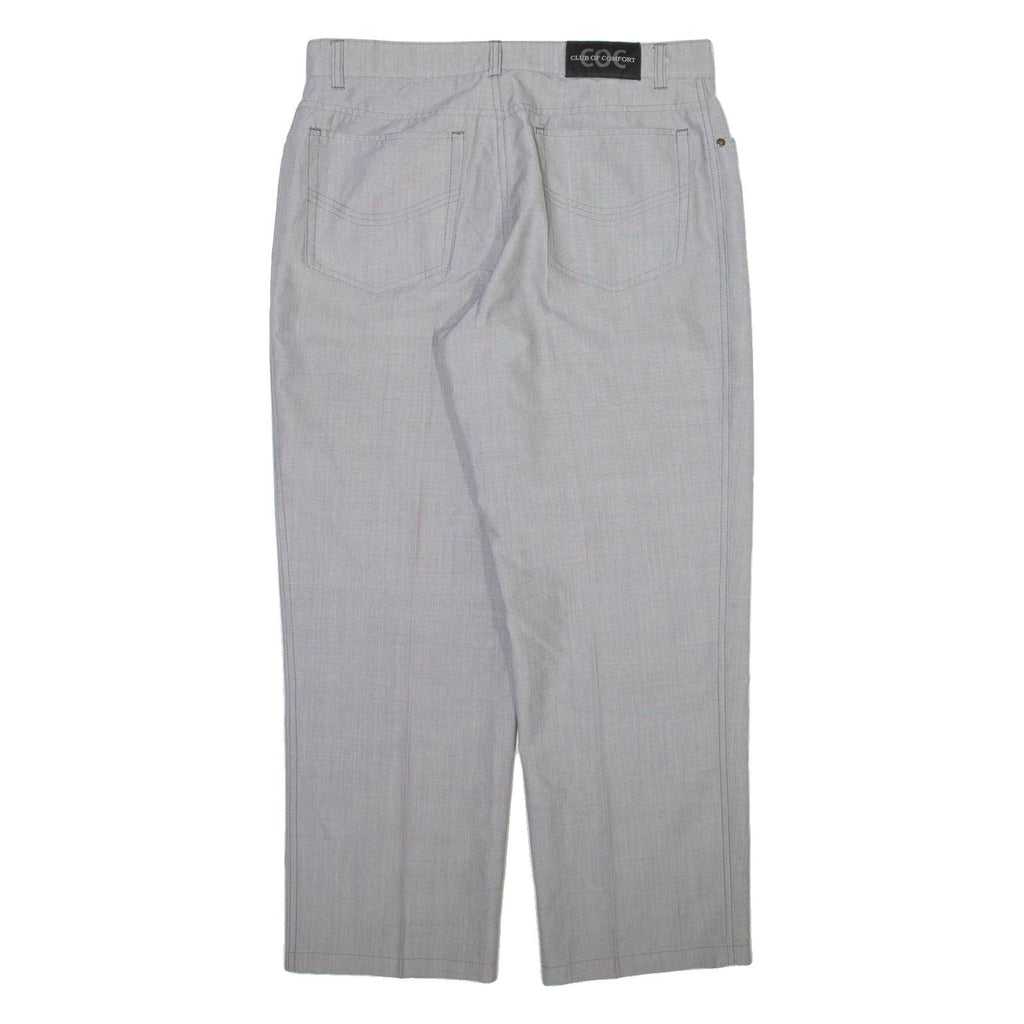 CLUB OF COMFORT Mens Trousers Grey Relaxed Tapered Wool W33 L28