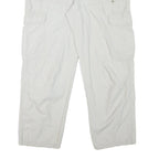 CASA BLANCA Mens Cotton Blend Relaxed White Cargo Trousers W37 L29 Zip Pockets