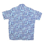 ROUNDY BAY Mens Blue & Light Blue Hawaiian Shirt S Cotton Blend Summer Beachwear