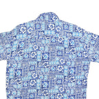 ROUNDY BAY Mens Blue & Light Blue Hawaiian Shirt S Cotton Blend Summer Beachwear