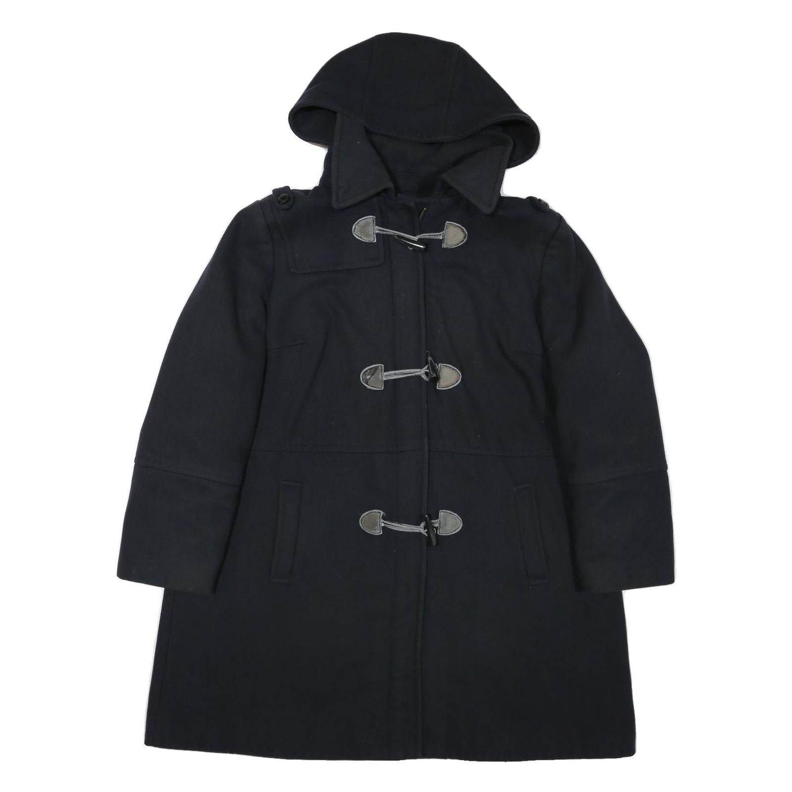 NAUTICA Mens Black Cotton Blend Duffle Jacket 2XL Zip Hooded Classic Fit