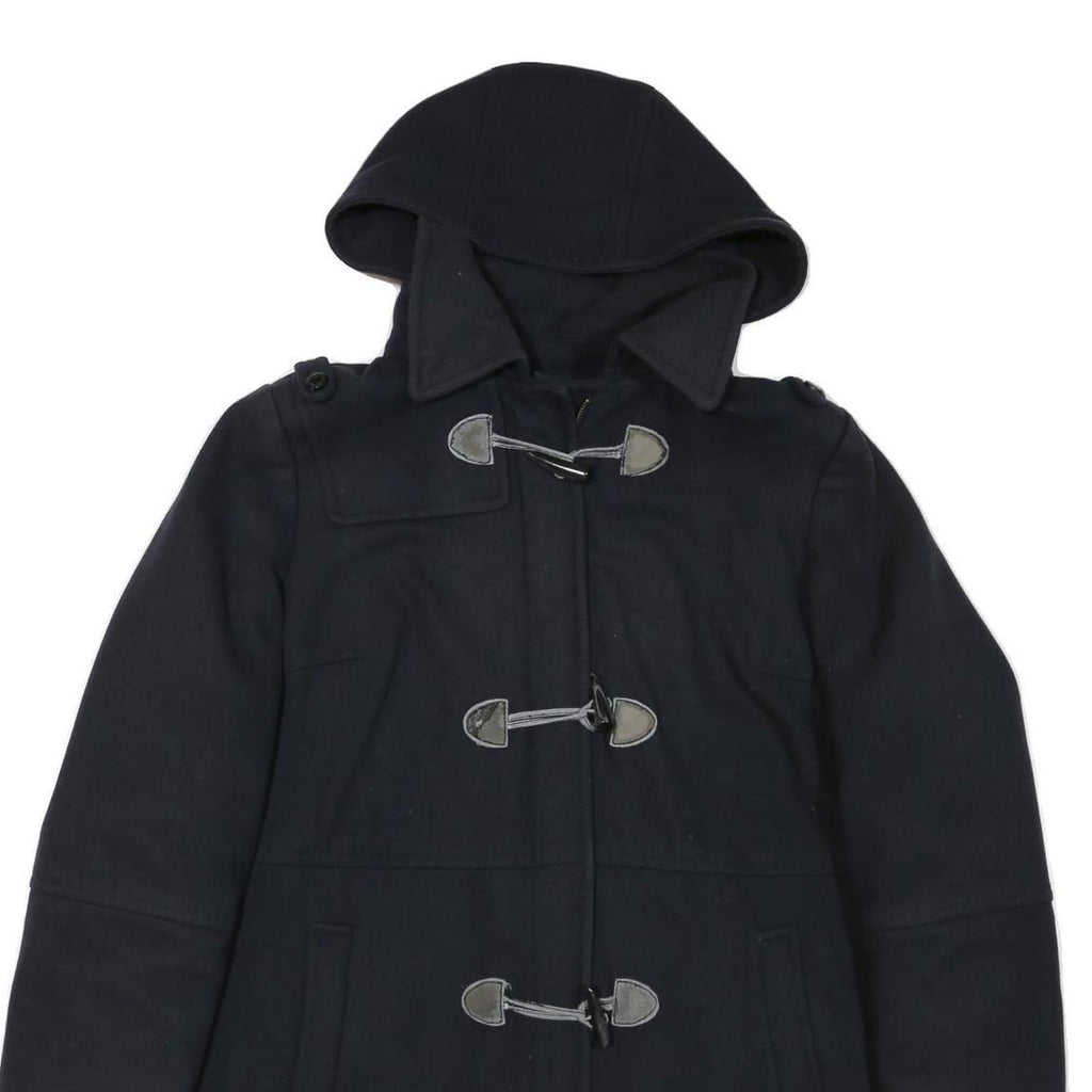 NAUTICA Mens Black Cotton Blend Duffle Jacket 2XL Zip Hooded Classic Fit