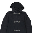 NAUTICA Mens Black Cotton Blend Duffle Jacket 2XL Zip Hooded Classic Fit
