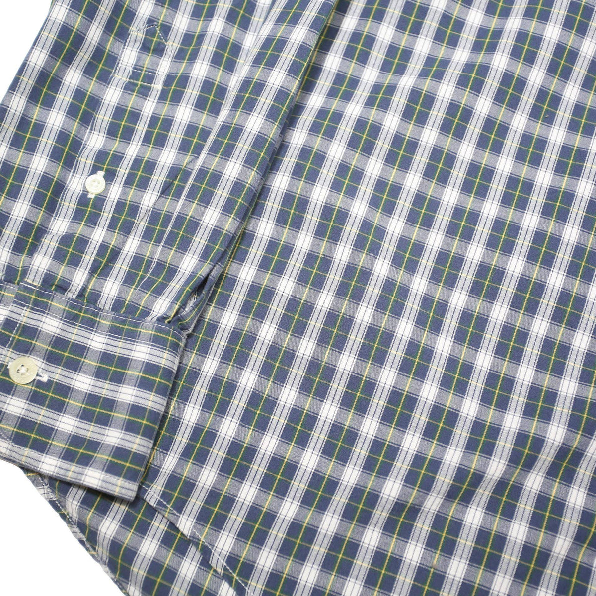 TOMMY HILFIGER Mens Blue & White Check Shirt L Cotton Blend Button Collar