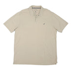 NAUTICA Mens Beige XL Cotton Blend Short Sleeve Plain Polo Shirt Casual Summer