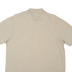 NAUTICA Mens Beige XL Cotton Blend Short Sleeve Plain Polo Shirt Casual Summer
