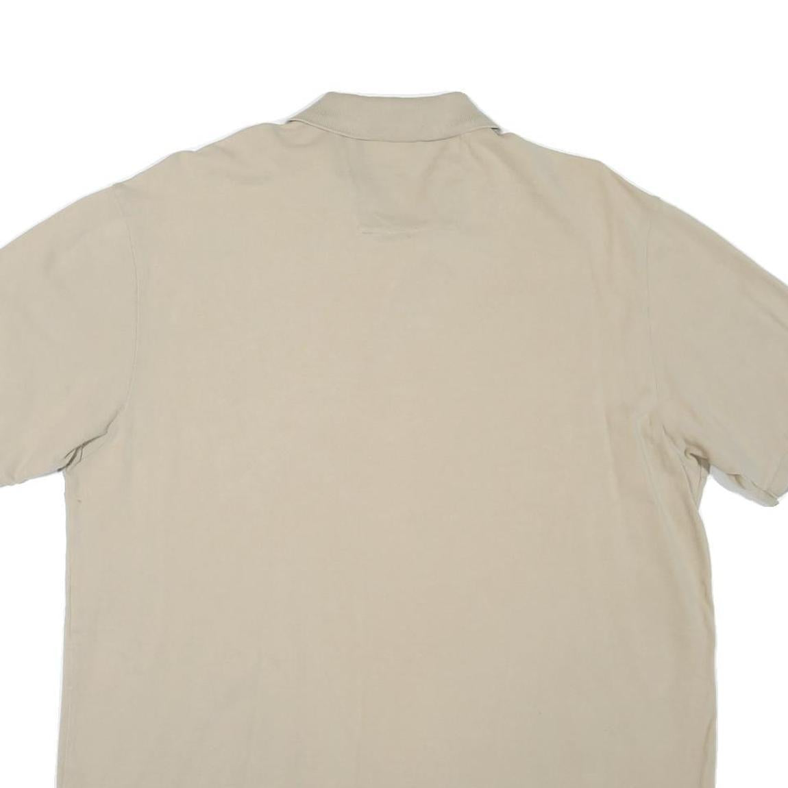 NAUTICA Mens Beige XL Cotton Blend Short Sleeve Plain Polo Shirt Casual Summer