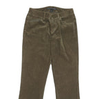 RALPH LAUREN Womens Cotton Blend Brown Relaxed Straight Trousers W28 L29