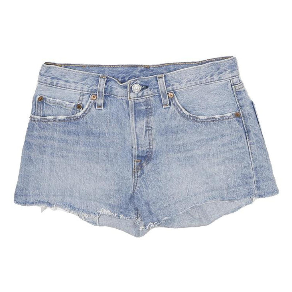 LEVI'S Womens Shorts Blue Denim Casual Cut-Off S W26 501 Classic Fit
