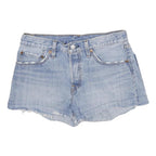 LEVI'S Womens Shorts Blue Denim Casual Cut-Off S W26 501 Classic Fit