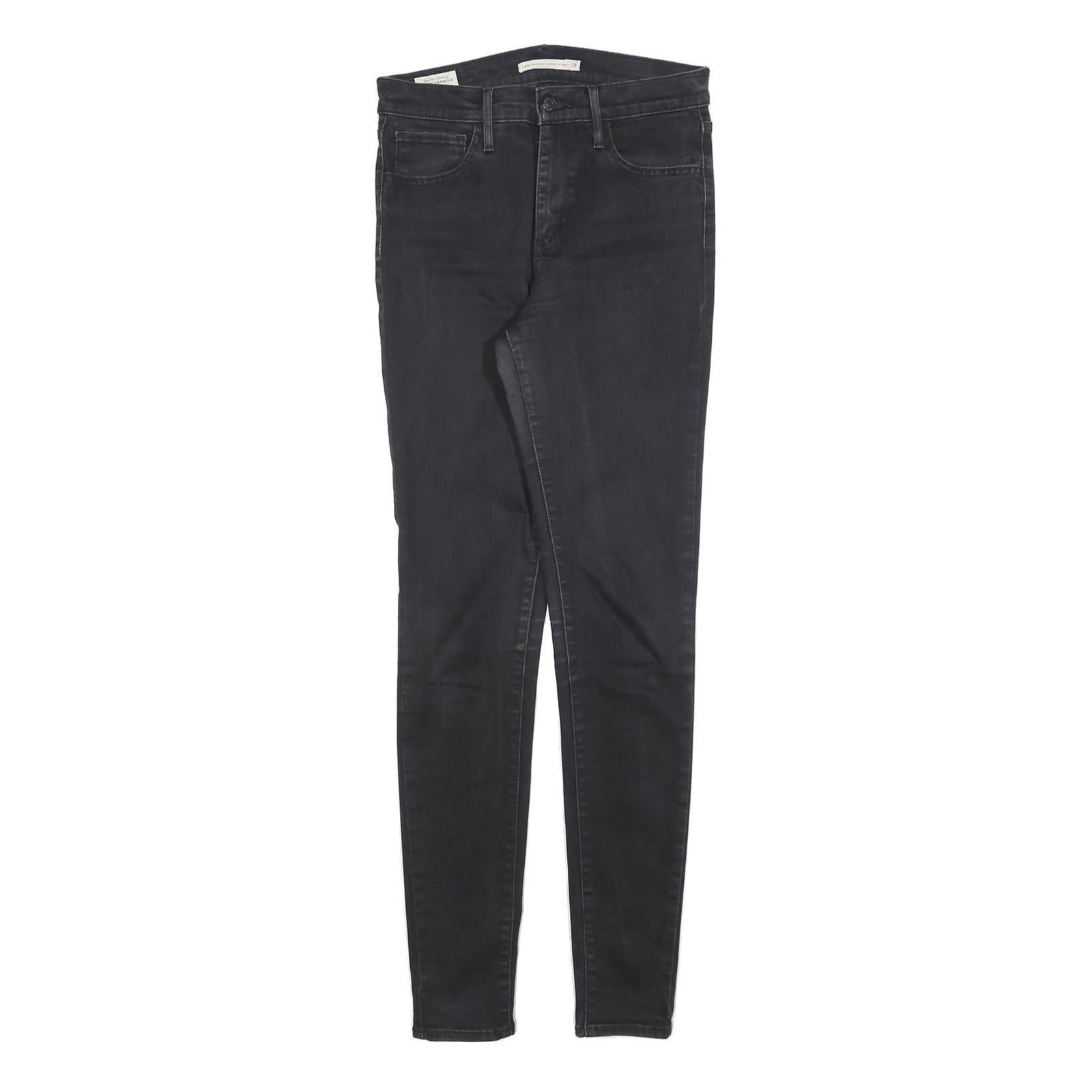 LEVI'S 720 Womens Jeans Black Slim Skinny Denim Medium W28 L32 Stretch Comfort