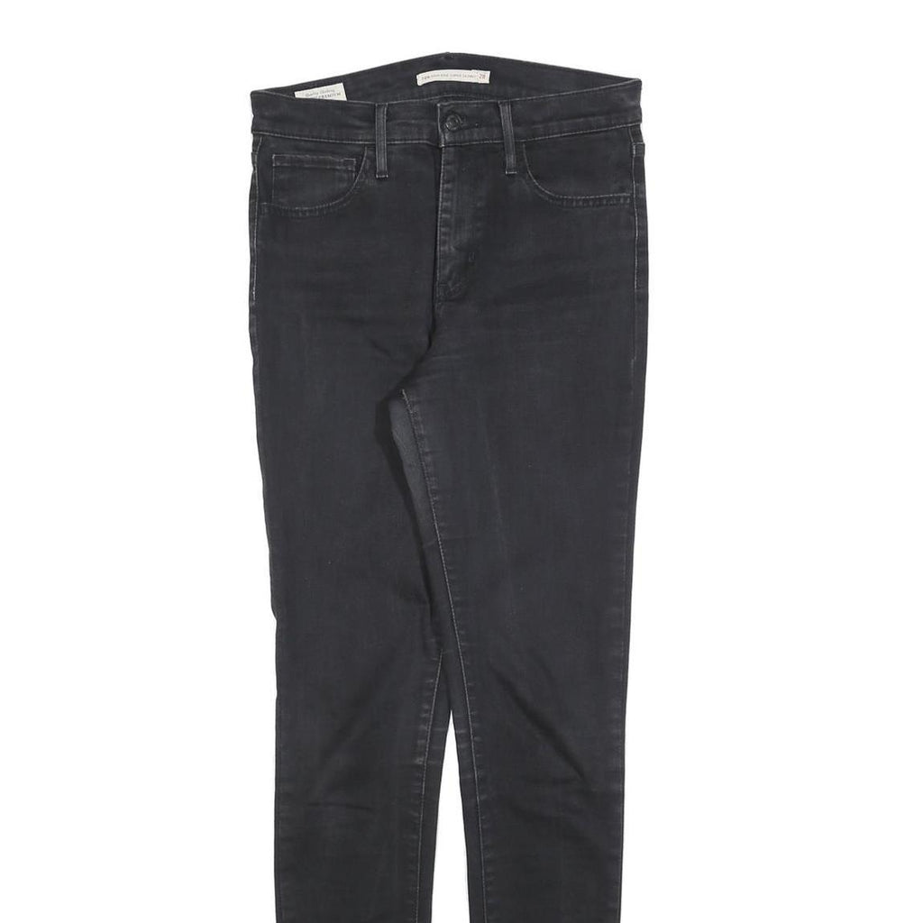 LEVI'S 720 Womens Jeans Black Slim Skinny Denim Medium W28 L32 Stretch Comfort