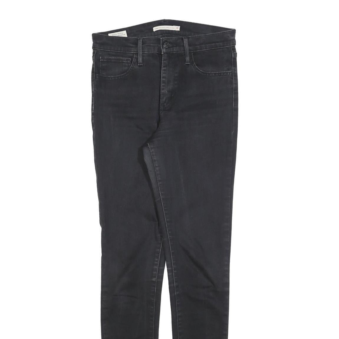 LEVI'S 720 Womens Jeans Black Slim Skinny Denim Medium W28 L32 Stretch Comfort