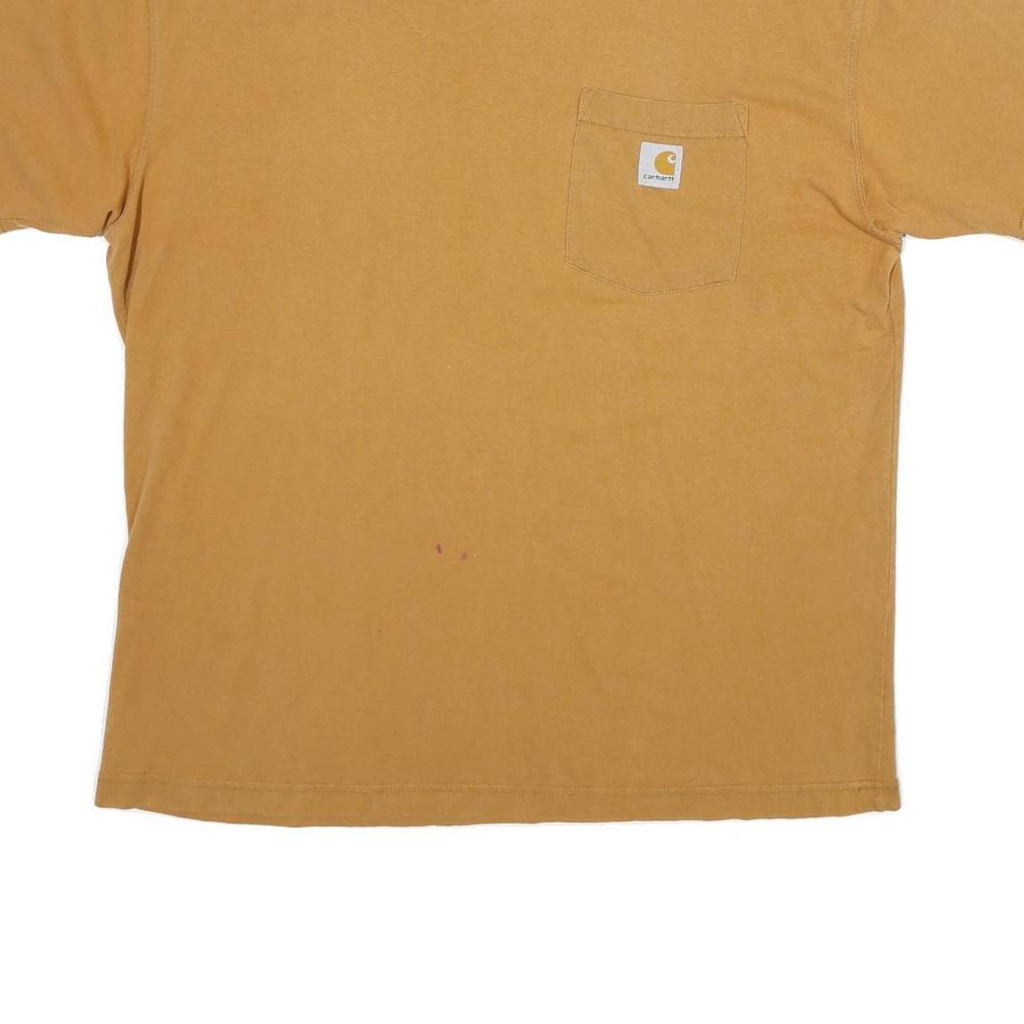 CARHARTT Mens Brown Pocket T-Shirt L Short Sleeve Crew Neck Workwear Casual