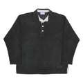 GYMNASIUM Mens Black Polo Shirt XL Long Sleeve Plain Cotton Blend Casual
