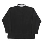 GYMNASIUM Mens Black Polo Shirt XL Long Sleeve Plain Cotton Blend Casual