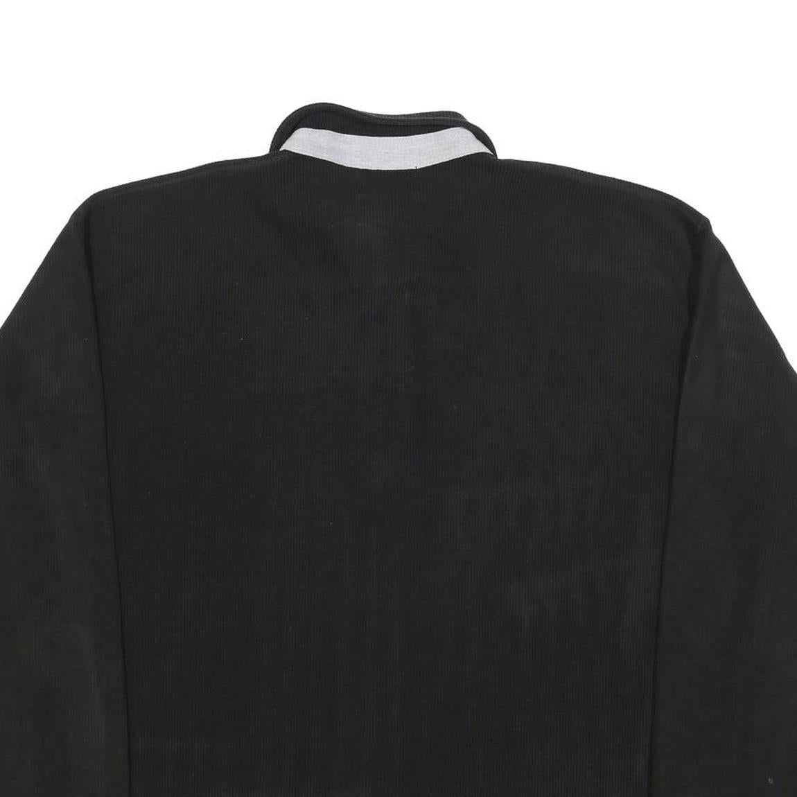 GYMNASIUM Mens Black Polo Shirt XL Long Sleeve Plain Cotton Blend Casual