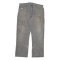 DICKIES Mens Regular Fit Grey Cotton Blend Denim Jeans W38 L30 Workwear Zip