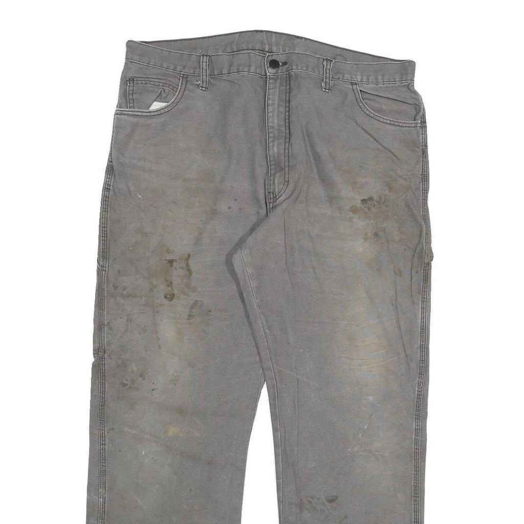 DICKIES Mens Regular Fit Grey Cotton Blend Denim Jeans W38 L30 Workwear Zip