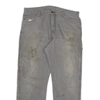 DICKIES Mens Regular Fit Grey Cotton Blend Denim Jeans W38 L30 Workwear Zip