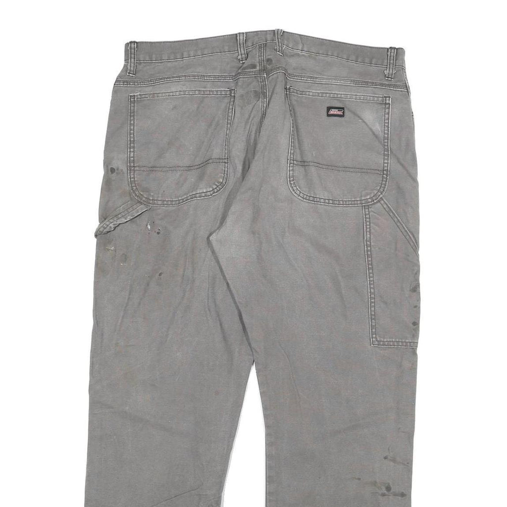 DICKIES Mens Regular Fit Grey Cotton Blend Denim Jeans W38 L30 Workwear Zip