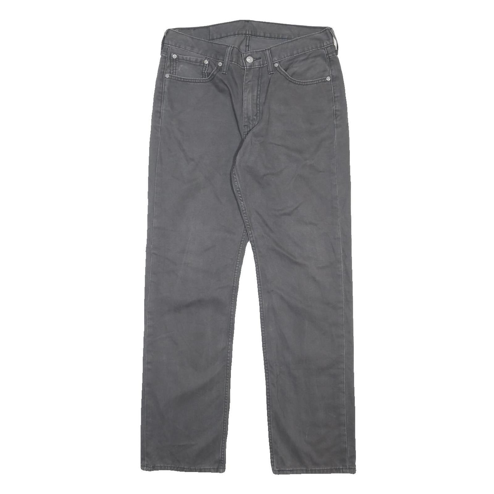 LEVI'S Mens Cotton Black Slim Straight Leg Trousers W32 L32 Casual Zip Fastening