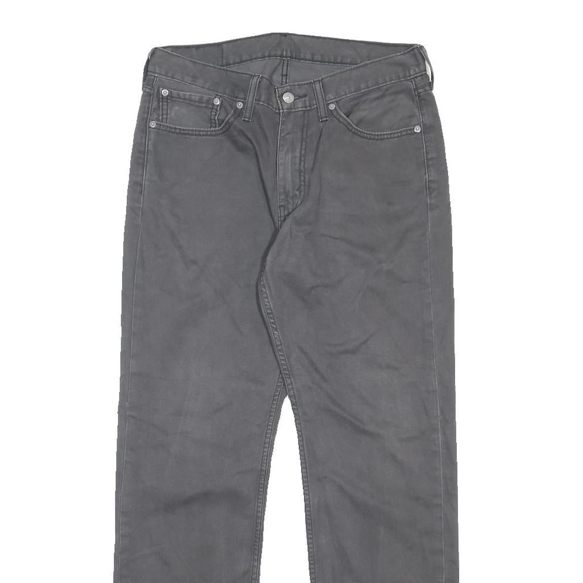LEVI'S Mens Cotton Black Slim Straight Leg Trousers W32 L32 Casual Zip Fastening