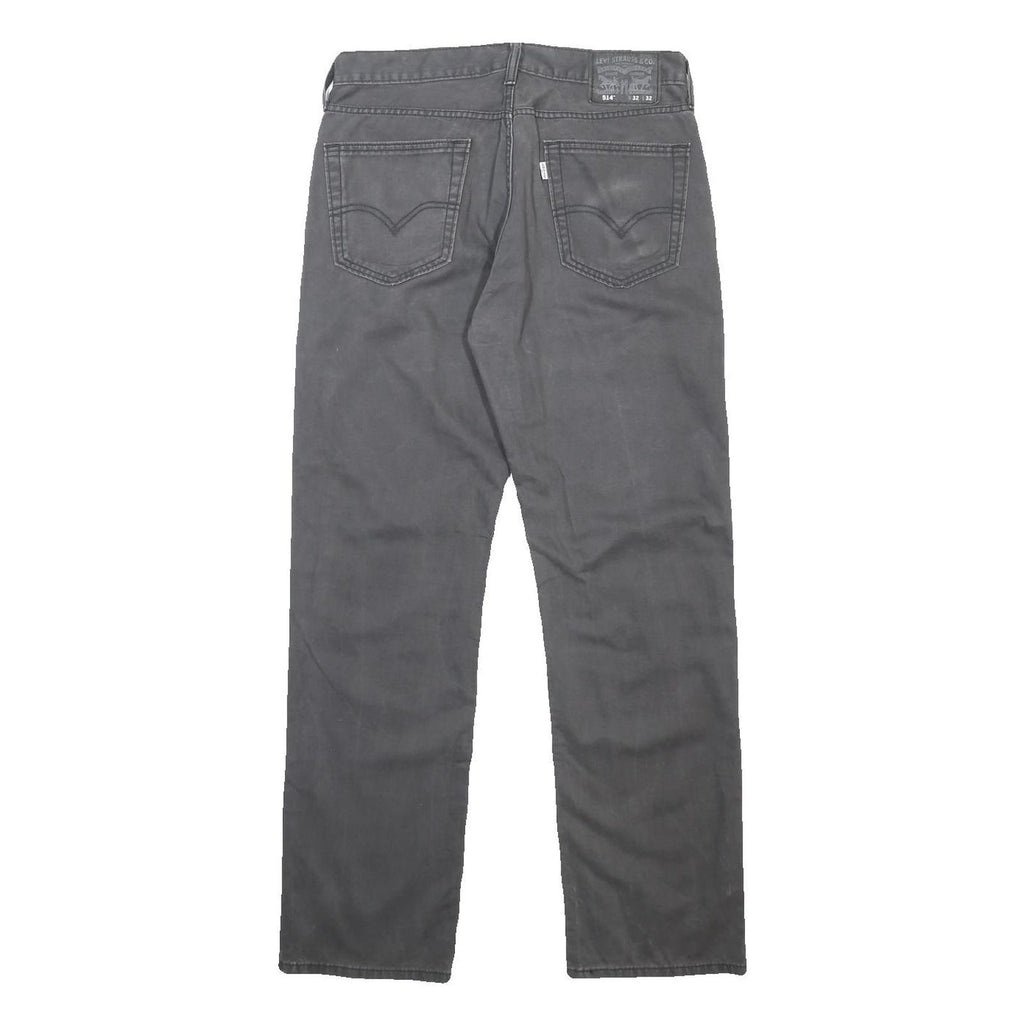 LEVI'S Mens Cotton Black Slim Straight Leg Trousers W32 L32 Casual Zip Fastening