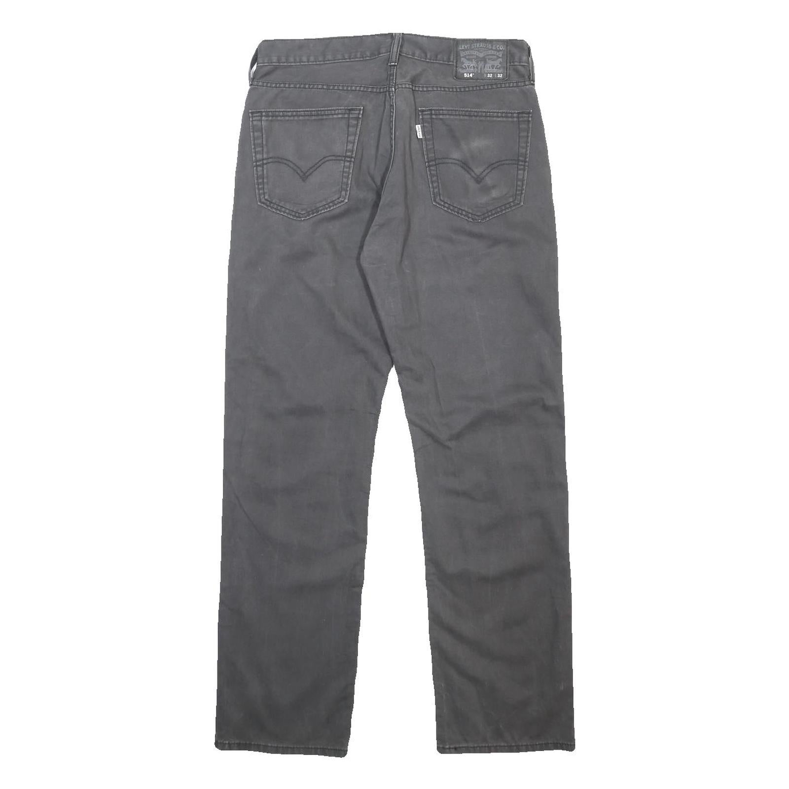 LEVI'S Mens Cotton Black Slim Straight Leg Trousers W32 L32 Casual Zip Fastening