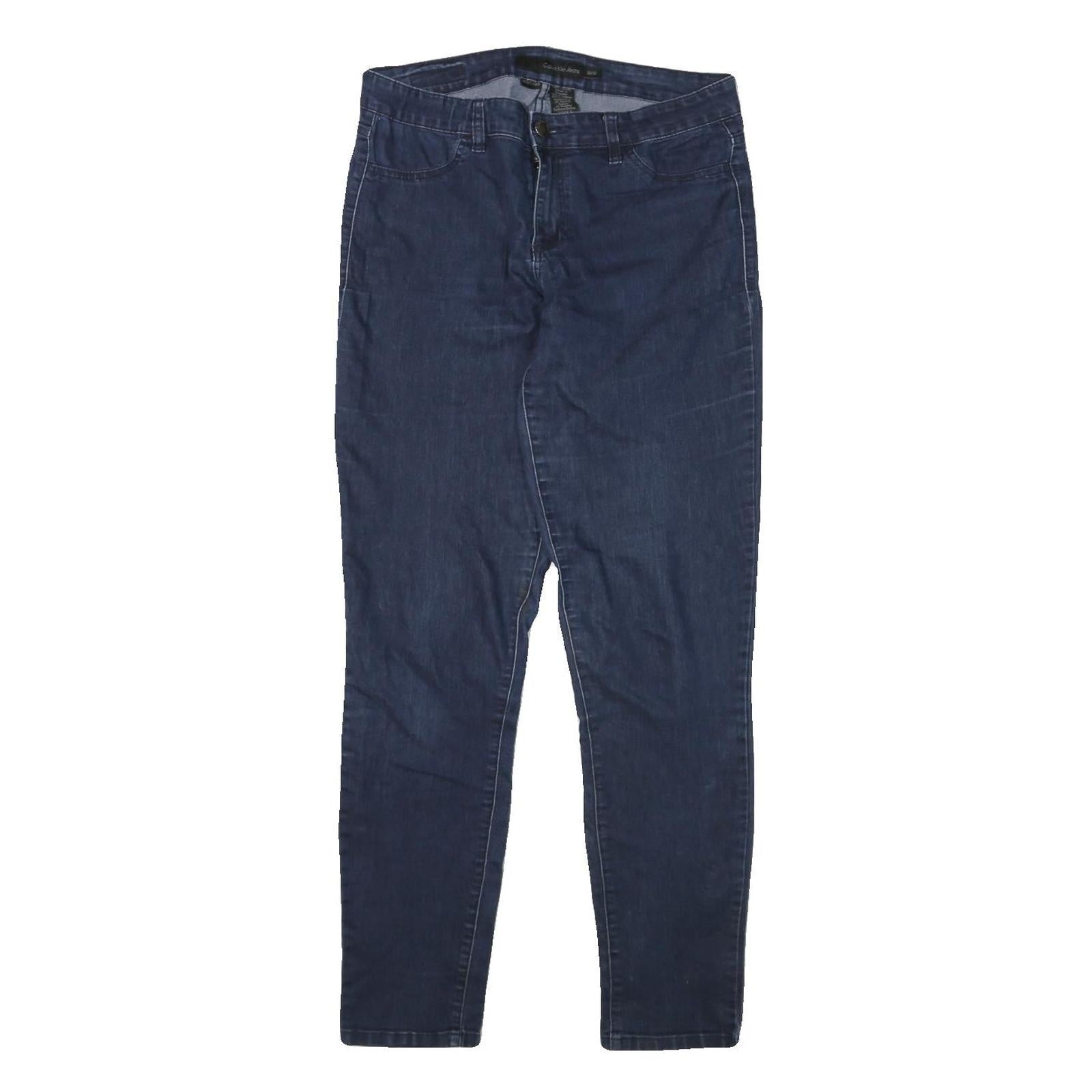 CALVIN KLEIN JEANS Womens Slim Blue Denim Dark Zip W30 L31 Stylish Comfortable