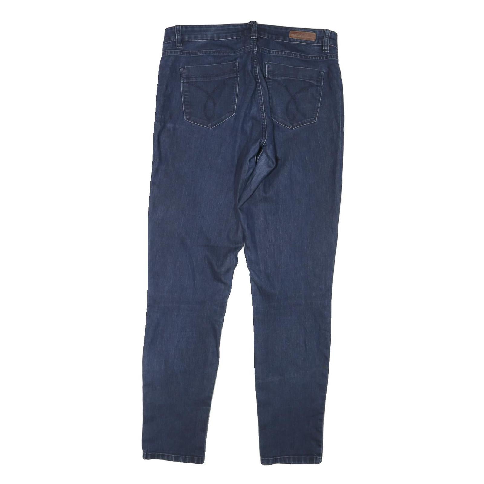 CALVIN KLEIN JEANS Womens Slim Blue Denim Dark Zip W30 L31 Stylish Comfortable