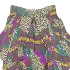 ROCCOBAROCCO Womens Brown Floral Leopard Print Pleated Mini Synthetic Skirt XS