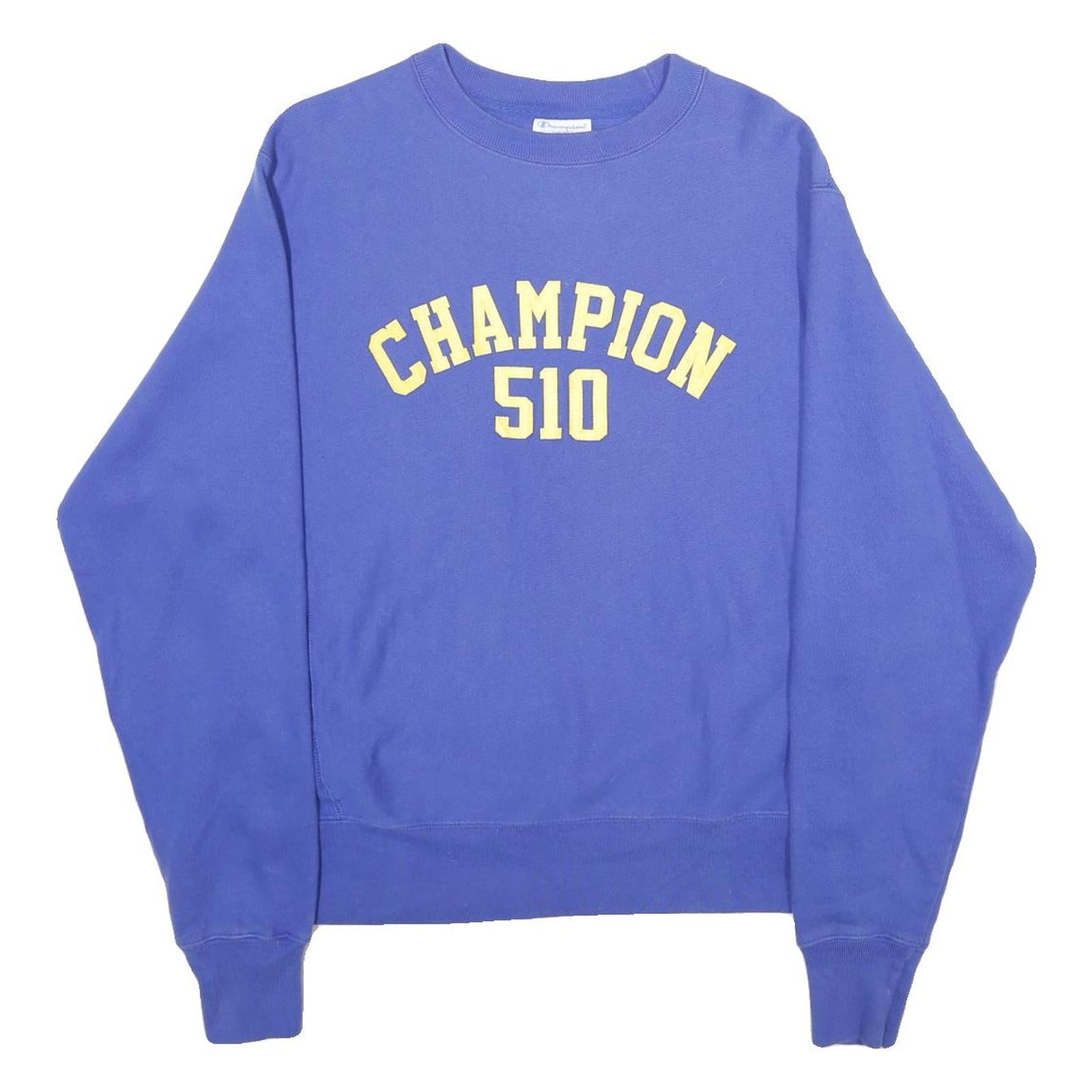 CHAMPION REVERSE WEAVE Mens Blue Crew Neck S Sweatshirt Cotton Blend Pullover