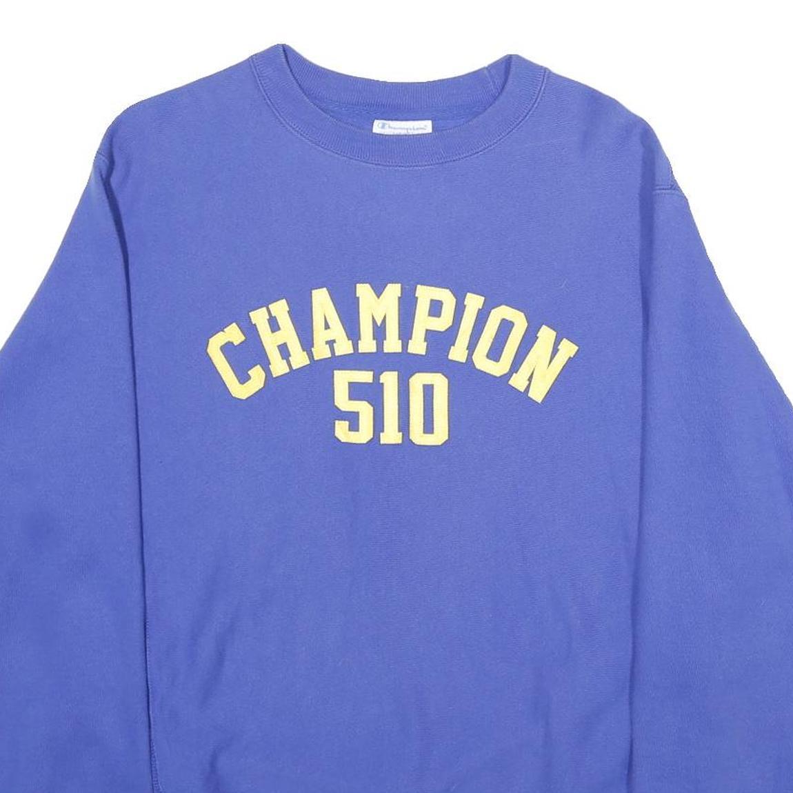 CHAMPION REVERSE WEAVE Mens Blue Crew Neck S Sweatshirt Cotton Blend Pullover