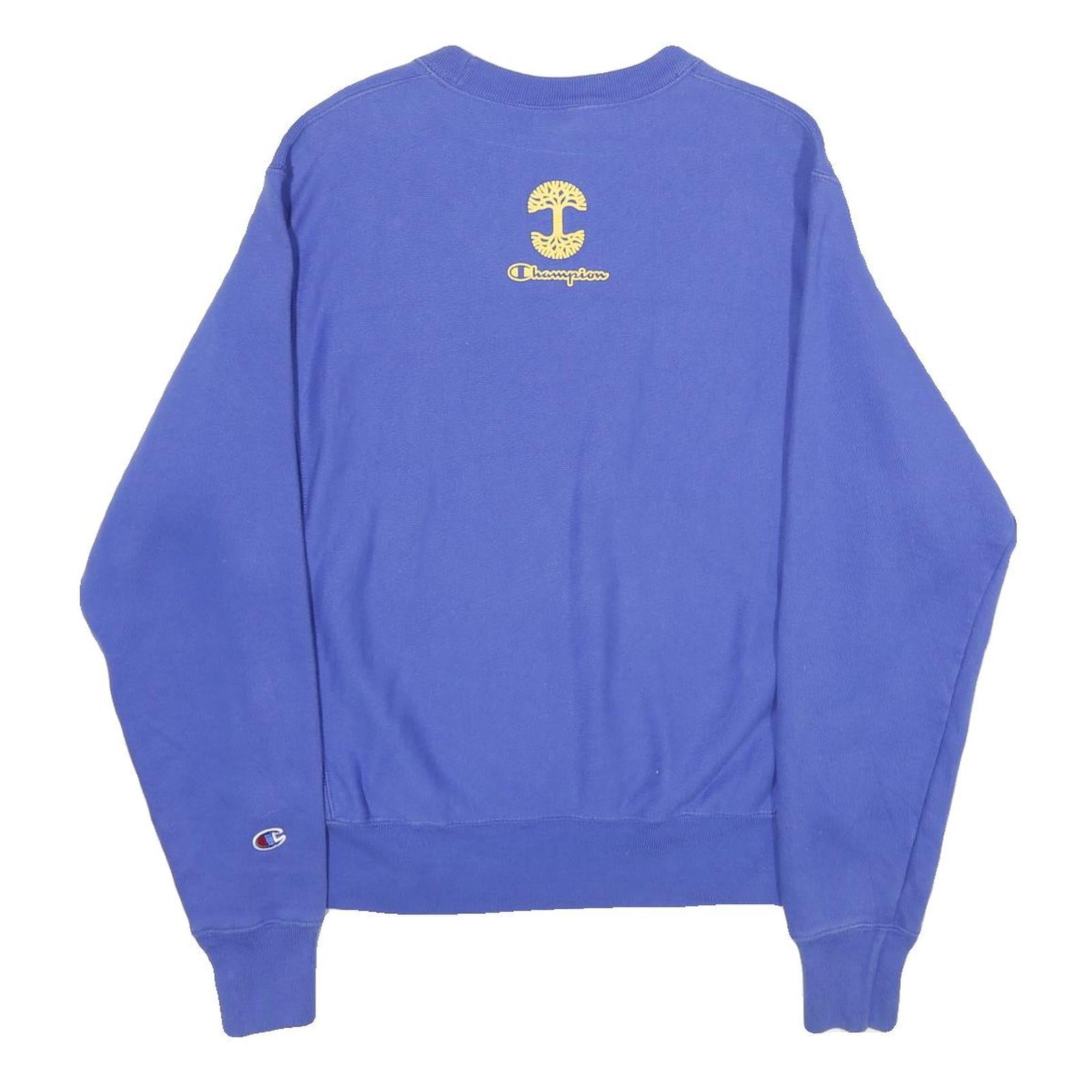 CHAMPION REVERSE WEAVE Mens Blue Crew Neck S Sweatshirt Cotton Blend Pullover