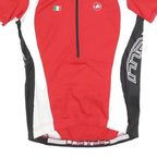 CASTELLI Mens Red & Black Cycling Jersey M Short Sleeve Crew Neck Lightweight