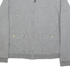 LAUREN RALPH LAUREN Womens Grey Cotton Blend Zip Jacket L Plain Casual