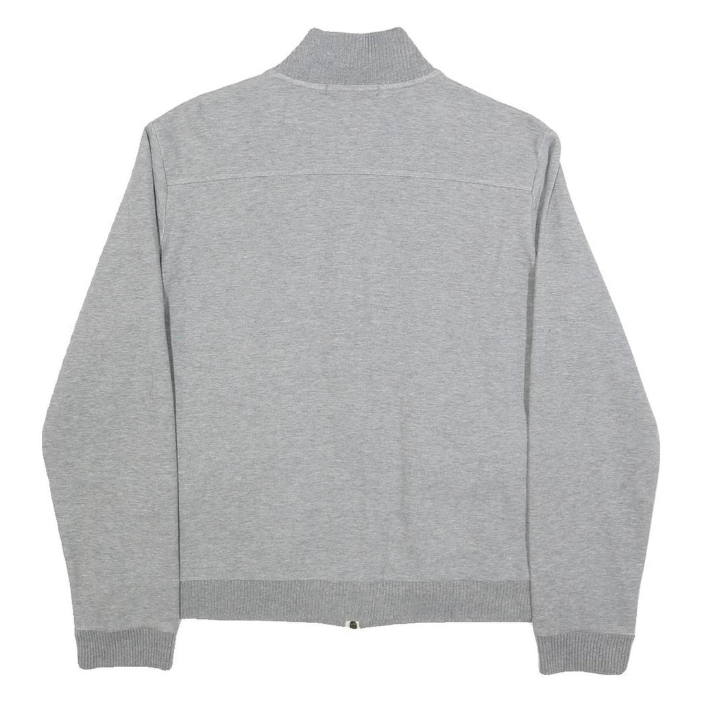 LAUREN RALPH LAUREN Womens Grey Cotton Blend Zip Jacket L Plain Casual