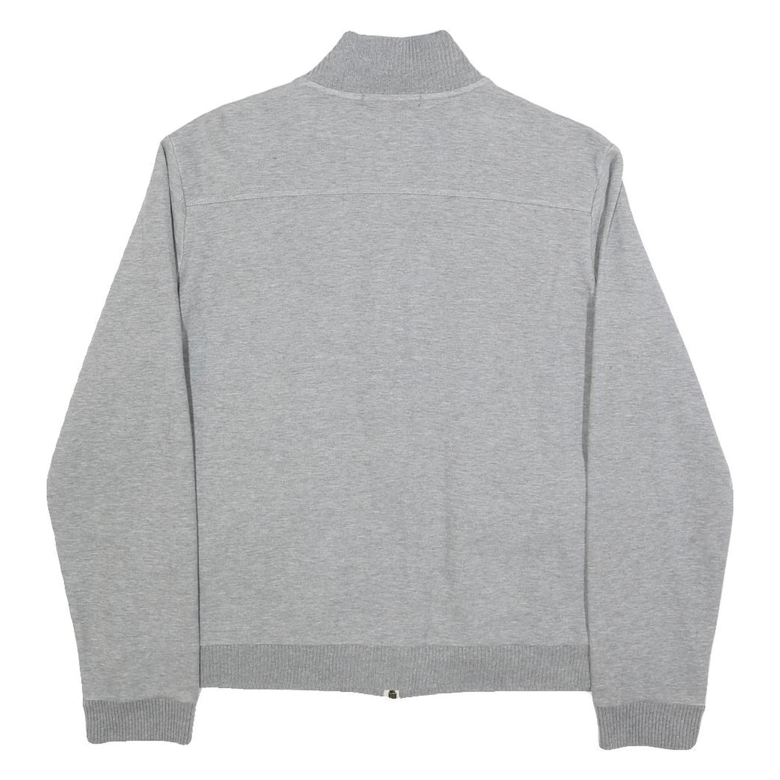 LAUREN RALPH LAUREN Womens Grey Cotton Blend Zip Jacket L Plain Casual