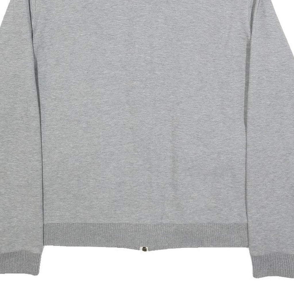 LAUREN RALPH LAUREN Womens Grey Cotton Blend Zip Jacket L Plain Casual